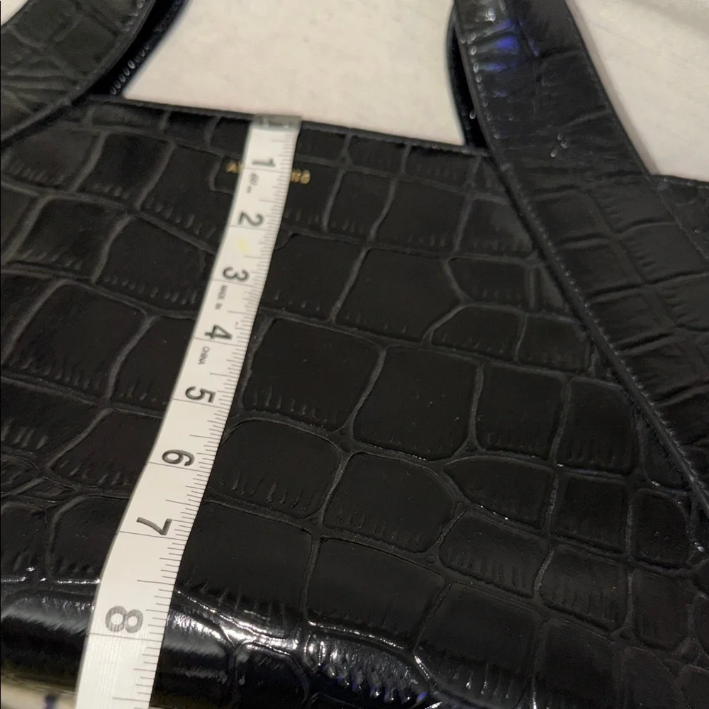 ANINE BING Black Croc-Embossed Satchel with Top Handles - Picture 8 of 14